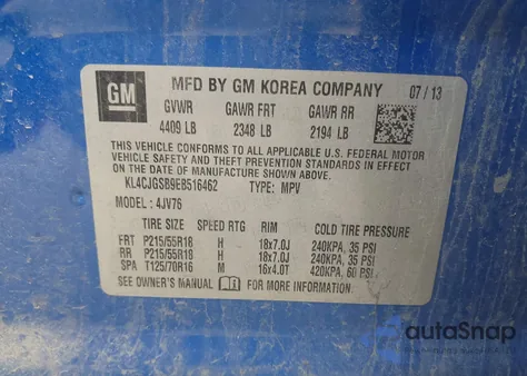 2014 Buick Encore Leather из США, поврежденный, VIN KL4CJGSB9EB516462